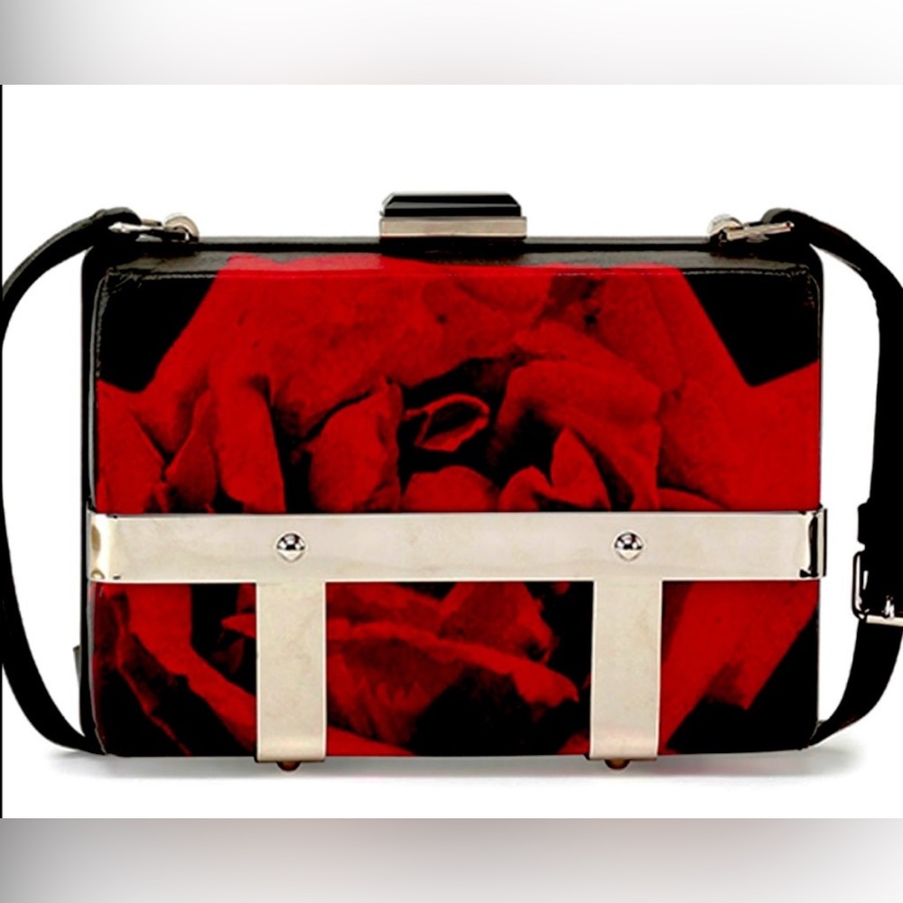 Alexander Mcqueen Rose-Print Cage Crossbody